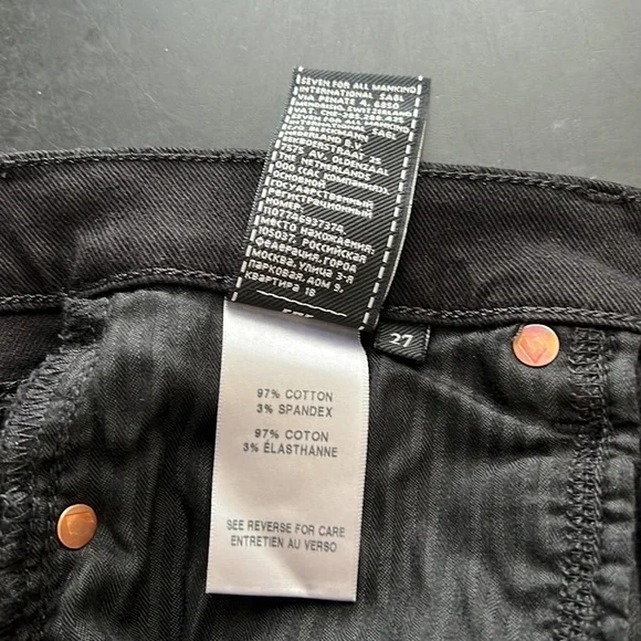 7 For All Mankind Black Josefina Skinny Boyfriend Jeans Size 27 - Picture 12 of 15
